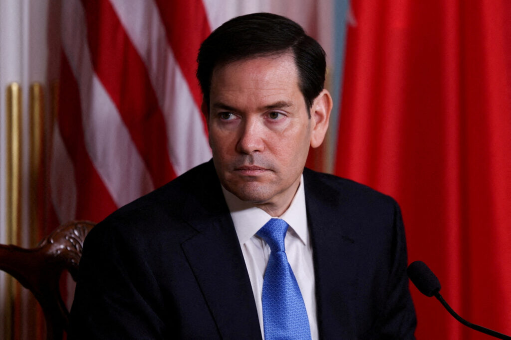 Secretário de Estado dos EUA, Marco Rubio, durante evento no Departamento de Estado, em Washington 16/07/2025 REUTERS/Umit Bektas
