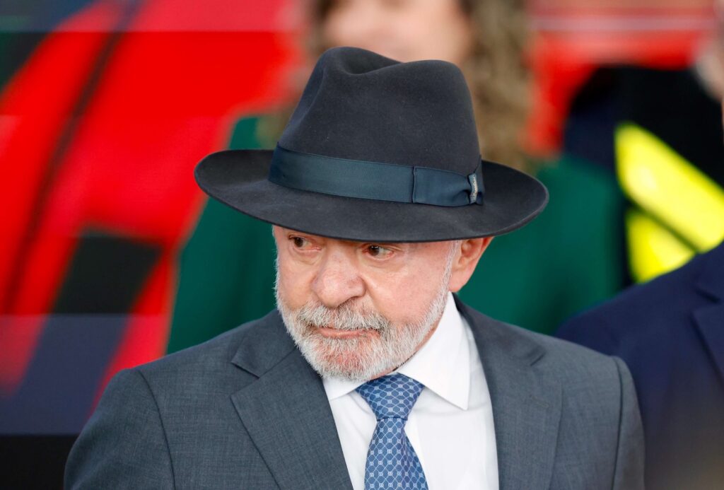 Na imagem, o presidente Luiz Inácio Lula da Silva durante o lançamento do Move Brasil Entregadores e Motoapp