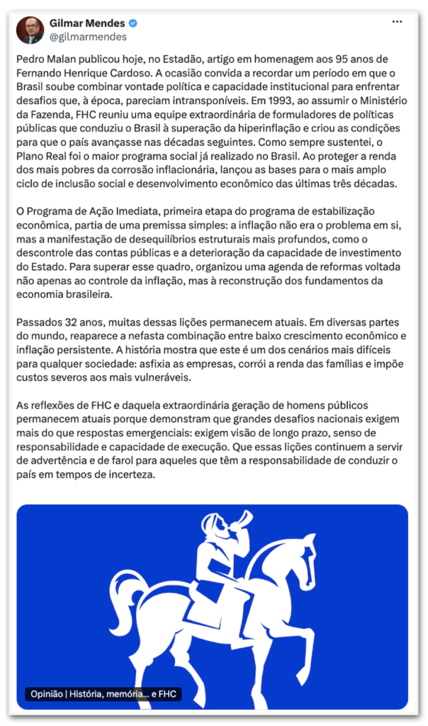 outras economias. O ex-ministro sustenta que o país voltou a conviver com questõ