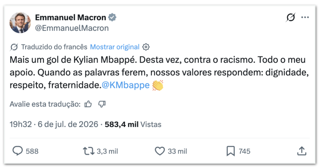 Celeste depois da vitória da seleção francesa contra a do Paraguai na Copa do Mu