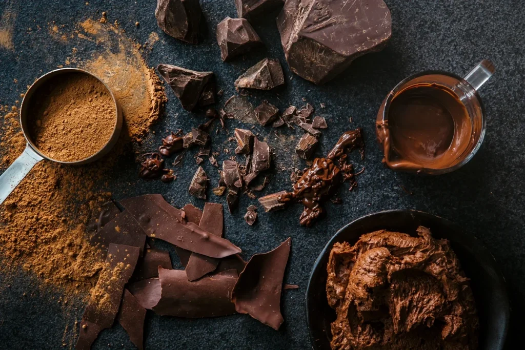 Imagem colorida mostra vários tipos de chocolate espalhados pela mesa - Metrópoles