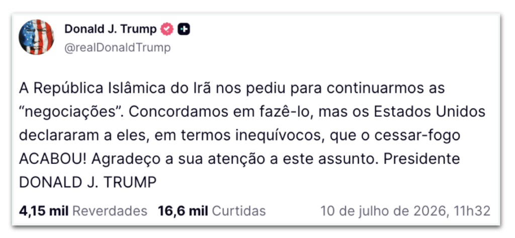 EUA impõem novas sanções ao Irã e Trump declara fim do memorando de entendimento