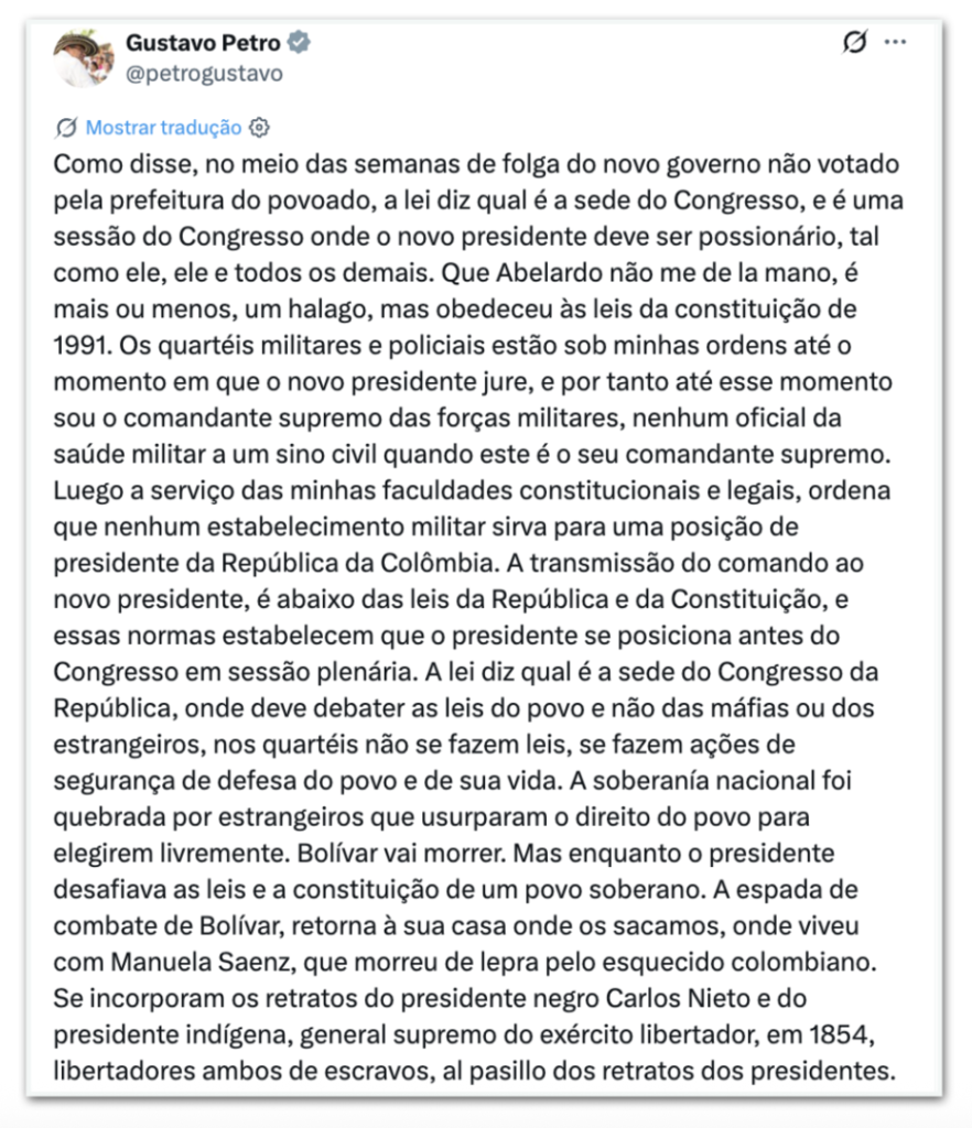tanto, exercendo minha autoridade constitucional e legal, determino que nenhuma