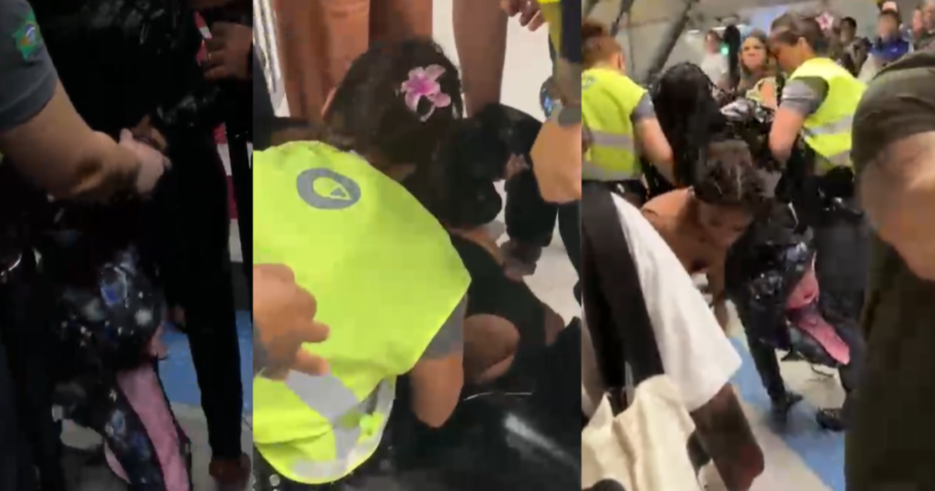 Conflito no metrô de SP: segurança algema mulher após briga por racismo