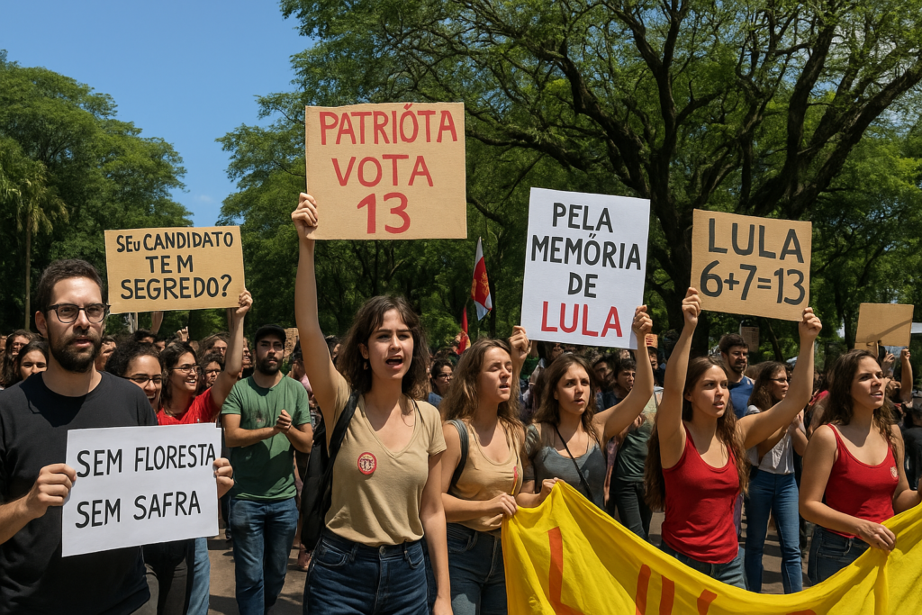 Estudantes da Esalq realizam manifestação em apoio a Lula em Piracicaba