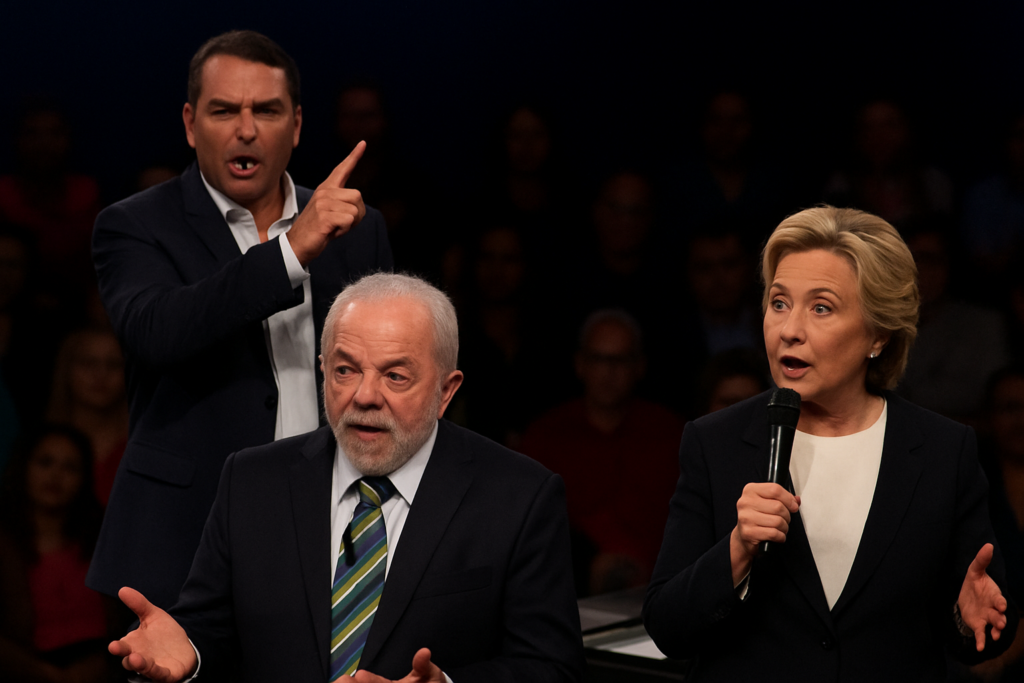Flávio Bolsonaro adota estratégia de debate inspirada em Trump e gera polêmica