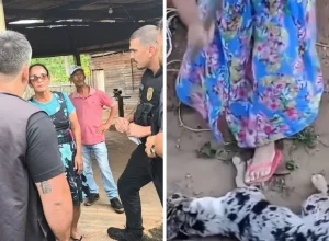 mulher presa por matar cachorroa machadadas