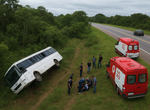 Acidente com ônibus em Aracruz deixa feridos; motorista pode ter passado mal