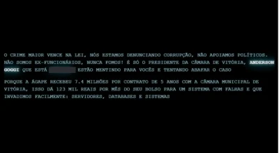 Ataque hacker afeta sites de câmaras municipais no Espírito Santo