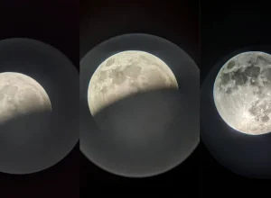 Brasileiros registram imagens impressionantes de eclipse lunar com Lua de Sangue