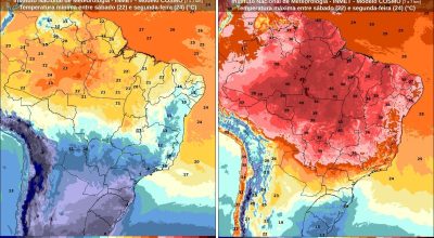 Condições climáticas contrastantes no Brasil neste fim de semana