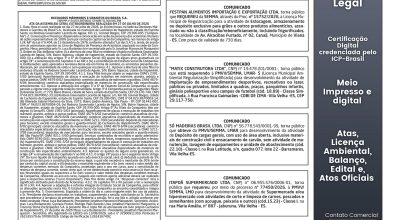 Editais e comunicados oficiais do ES HOJE são publicados nesta edição de 14 de agosto de 2026