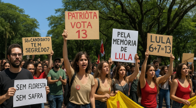 Estudantes da Esalq realizam manifestação em apoio a Lula em Piracicaba