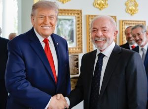 Donald Trump e Luiz Inácio Lula da Silva na Casa Branca, durante encontro no dia 7 de maio • Instagram/@lulaoficial