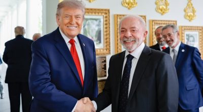 Donald Trump e Luiz Inácio Lula da Silva na Casa Branca, durante encontro no dia 7 de maio • Instagram/@lulaoficial