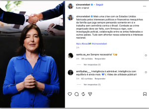 interesses políticos e eleitorais. A declaração foi publicada nas redes sociais