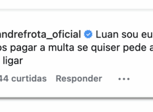 difamação contra ela nas redes sociais. Frota comentou em um post no perfil de L