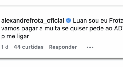 difamação contra ela nas redes sociais. Frota comentou em um post no perfil de L