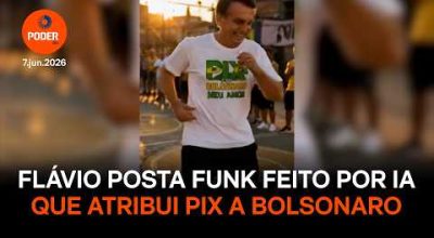 IA (inteligência artificial) com um jingle de campanha em ritmo de funk que diz