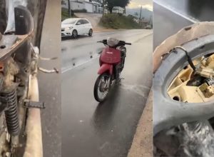 Veículo foi flagrado na rodovia SC-370 • Divulgação/PMRv