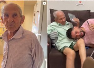 Na imagem com o neto: 'Vovô Tiktoker', Anésio ficou conhecido nas redes sociais como “vovô do Brasil” Imagem: Reprodução/Instagram