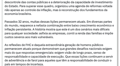 outras economias. O ex-ministro sustenta que o país voltou a conviver com questõ