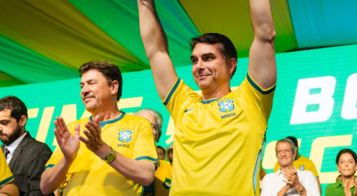 Flávio Bolsonaro (na foto) associou o governo de Lula ao aumento da criminalidade e à instabilidade econômica