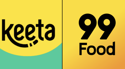 Keeta diz que a 99Food usa normas que vedam nominalmente a parceria de restaurantes com concorrentes específicos; na imagem, logo das duas empresas