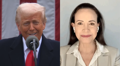 Donald Trump preteriu María Corina Machado como possível sucessora na liderança da Venezuela por ressentimento após ela ter recebido o Prêmio Nobel da Paz em outubro de 2025, segun