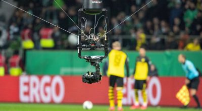 Na imagem, a câmera que mostra de perto os jogadores da Copa. As primeiras 72 partidas atraíram 4,6 milhões de torcedores aos estádios