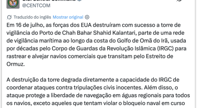 EUA atacam e destroem torre de vigilância do Irã em Chabahar