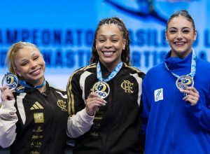 Lorrane Oliveira e Caio Souza conquistam ouro no Campeonato Brasileiro de Ginástica
